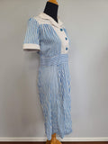 Blue and White Stripe Dress <br> (B-40" W-34.5" H-40")