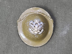WWII US Army Helmet Pin Brooch with Eagle Insignia