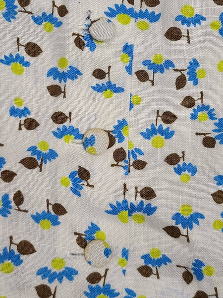 White Dress with Flower Print <br> (B-41" W-32" H-43")