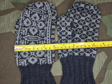 Blue Gray Knit Mittens