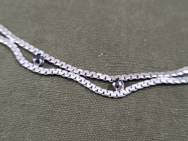 835 Silver Necklace Dark Stones Sapphire?