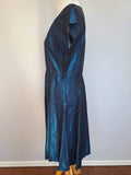 Blue Shiny Iridescent Dress <br> (B-40" W-31" H-48")