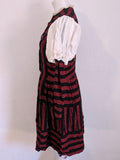 Red and Black Striped Dirndl <br> (B-37" W-27" H-42")
