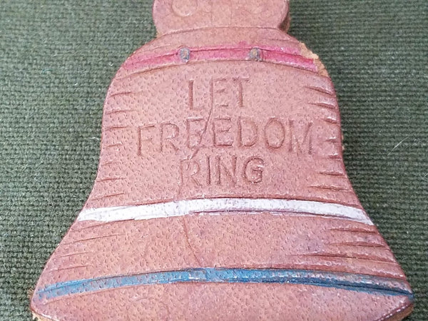 "Let Freedom Ring" Liberty Bell Leather Brooch