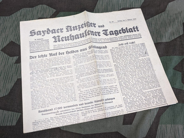 5 February 1943 Newspaper Stalingrad
