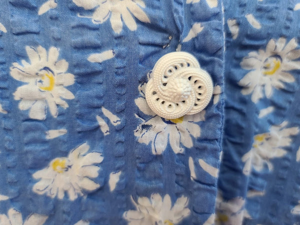 Seersucker Flower Print Dress <br> (B-43" W-36" H-44")