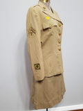 Khaki WAC Uniform: Jacket & Skirt <br> (B-37" W-26" H-36")