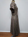 Striped Dress with Rhinestone Buttons <br> (B-37.5" W-28" H-42")