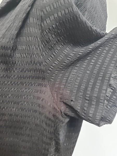 Black Seersucker Striped Material Dress <br> (B-40" W-33" H-40")