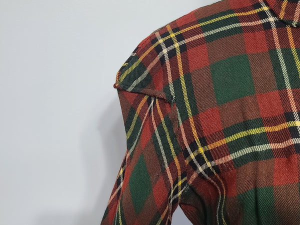 German Dark Plaid Dress <br> (B-38" W-28" H-40")