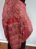 Red Fringe Short Sleeve Jacket <br> (B-34.5" W-30")