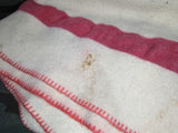 Original Pre War German Army Blanket 2 Red Stripe
