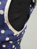 Blue Polka Dot Sleeveless Dress <br> (B-38" W-30" H-40")