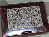 Bakelite Cigarette Box with Decorative Lid