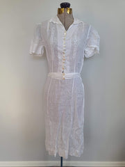 White Button Down Dress <br> (B-36" W-26" H-34")
