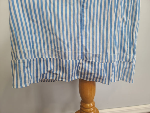 Blue and White Stripe Dress <br> (B-40" W-34.5" H-40")