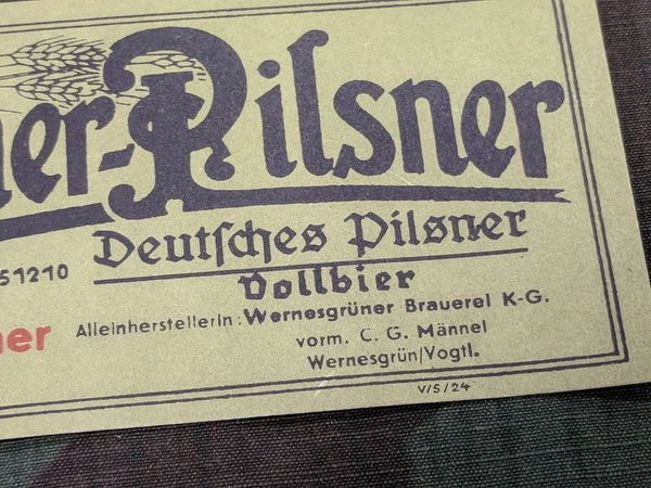 Pre-war Beer Labels Wernesgrüner-Pilsner (Set of 3 Labels)