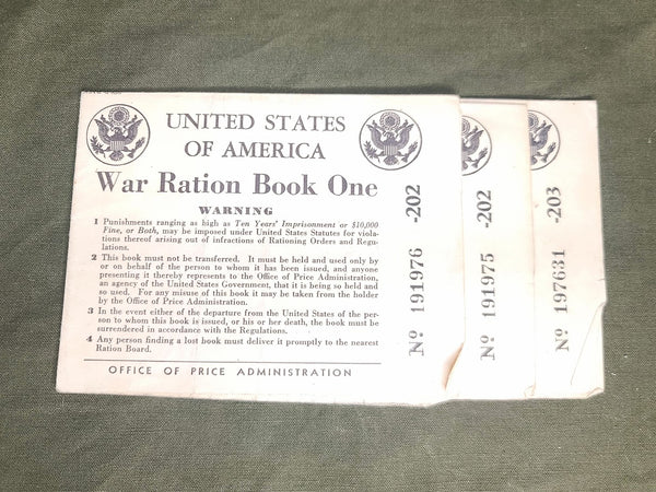 U.S. Civilian Ration Card Wallet & 12 Books