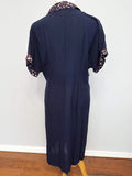 Navy Blue Dress with Trim AS-IS <br> (B-43" W-38" H-46")