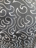 German Black Dress with White Swirl Designs <br> (B-40" W-29.5" H-41")
