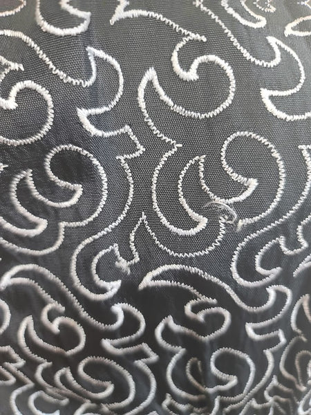 German Black Dress with White Swirl Designs <br> (B-40" W-29.5" H-41")