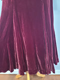 Dark Red Velvet Gown <br> (B-36" W-28" H-36.5")