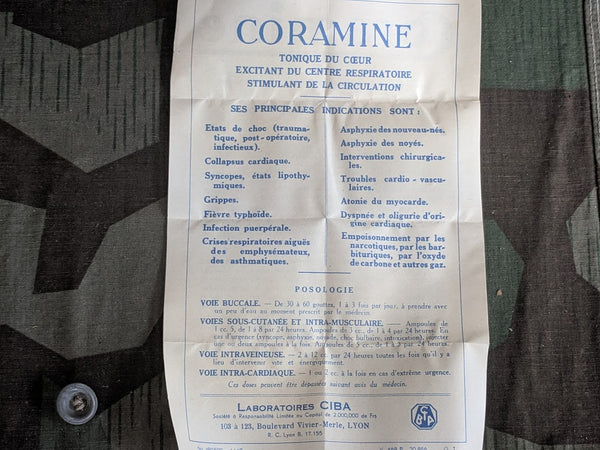 French Coramine Medicine Bottle in Box (Overdose Treatment)