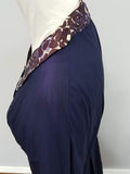 Navy Blue Dress with Trim AS-IS <br> (B-43" W-38" H-46")