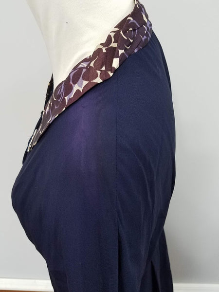 Navy Blue Dress with Trim AS-IS <br> (B-43" W-38" H-46")