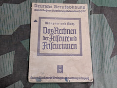 WWII German 1941 Accounting for Barbers and Hair Stylists Book