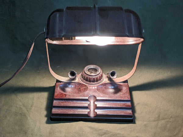 Bakelite Desk Lamp and Inkwell Working Condition