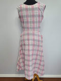 Pink Plaid Sleeveless Dress <br> (B-38" W-29.5" H-39")