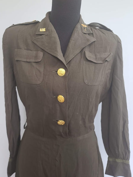OD Army Nurse Off-Duty Dress <br> (B-42" W-28" H-37")