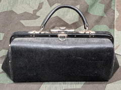 Vintage 1930s 1940s Black German Imitation Leather Purse Handbag