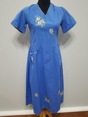 German Edelweiss Blue Dress <br> (B-36" W-32" H-45")