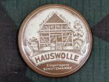 Vintage 1930s 1940s German Hauswolle Cotton Advertising Mirror