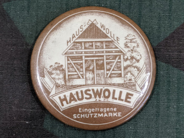 Vintage 1930s 1940s German Hauswolle Cotton Advertising Mirror