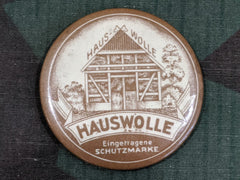 Vintage 1930s 1940s German Hauswolle Cotton Advertising Mirror
