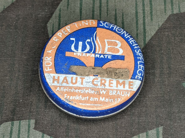 Vintage 1930s / 1940s German W. Braun Haut Creme Skin Cream Tin