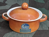 Vintage 1930s German Orange Rosag Ceramic Cook Pot Kitchenware