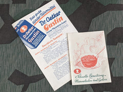 Vintage 1930s German Set of Dr. Oetker Recipe Advertisements