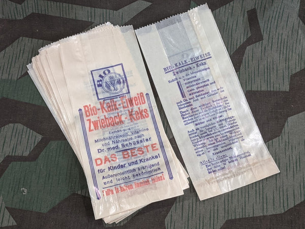 Vintage 1930s pre-WWII German Bio Zwieback Keks Paper Bags