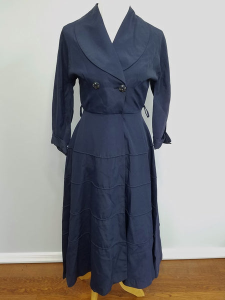 Vintage 1940s Blue "New Look" Dress (Fading)