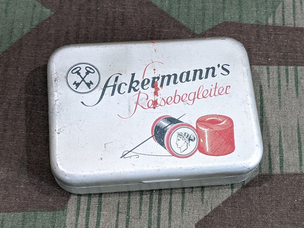 Vintage 1940s German Ackermann's Travel Companion Sewing Kit Tin