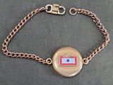Vintage 1940s WWII In Service Flag Locket Sweetheart Bracelet