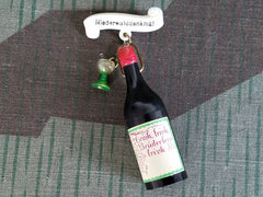 Vintage German Niederwalddenkmal Pin Wine Bottle Glass Tiny Dice Holder