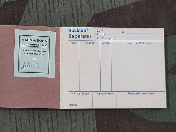 Vintage German Repair and Return Booklet