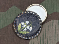 Vintage German Small Mirror w/ Flower Case