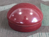 Vintage Red Bakelite Container with Rounded Lid