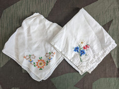Vintage Set of 2 Hankies (Edelweiss Flower)